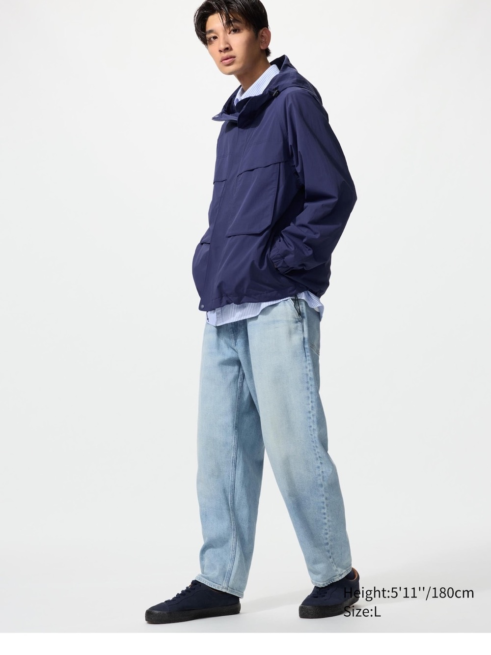 Uniqlo Men Relaxed Jeans - Light Blue Wash